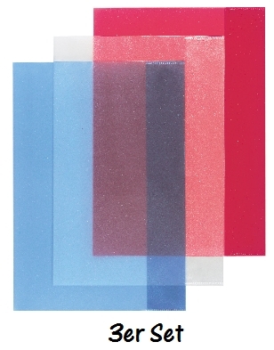 Hefthülle A4 transparent farbig 3er Set
