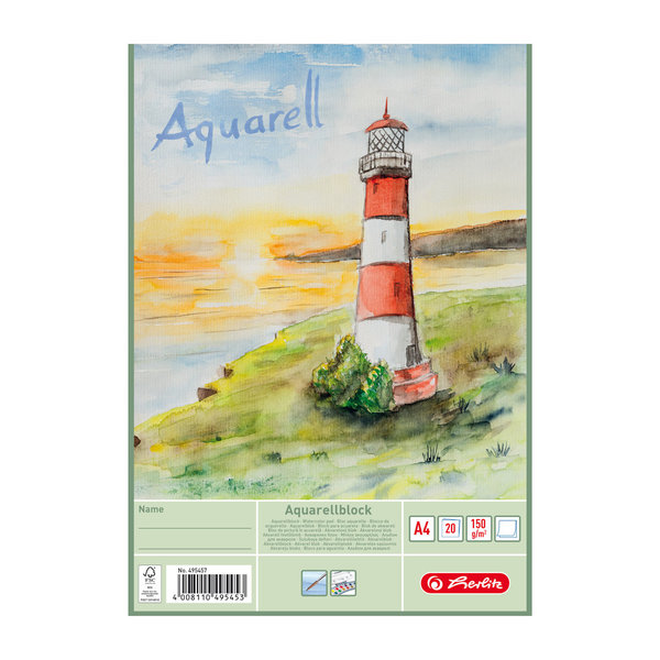 Aquarellblock A4 20 Blatt
